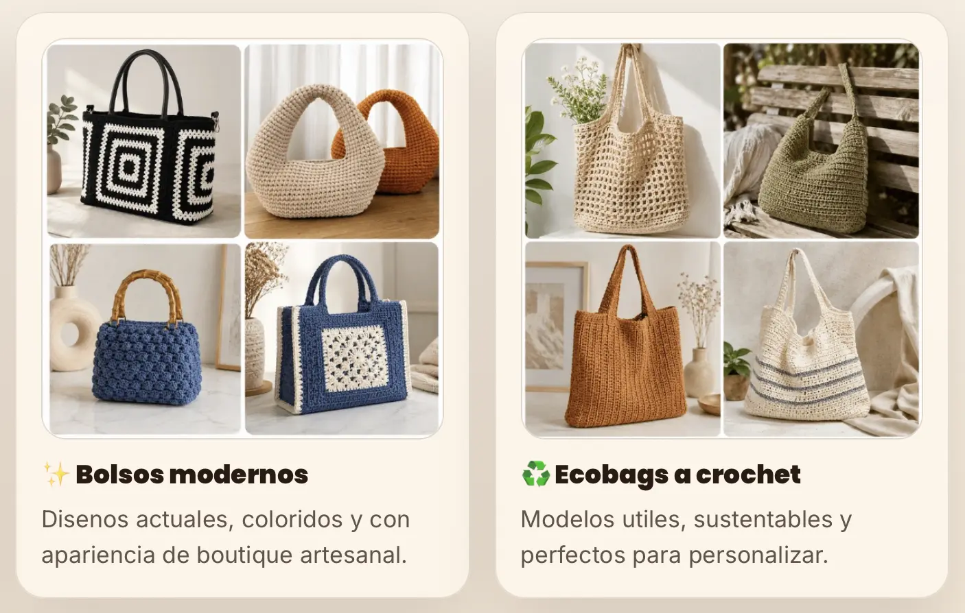 Carteras, clutches y bolsos cruzados a crochet