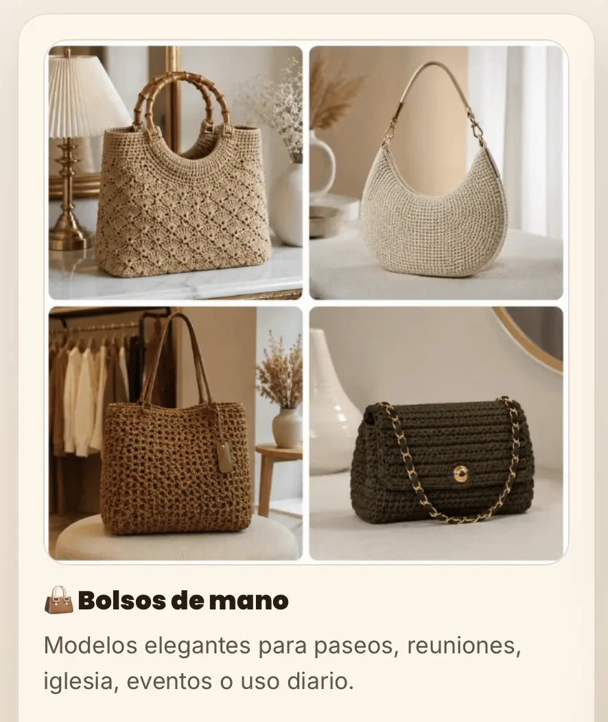 Bolsos modernos y ecobags a crochet