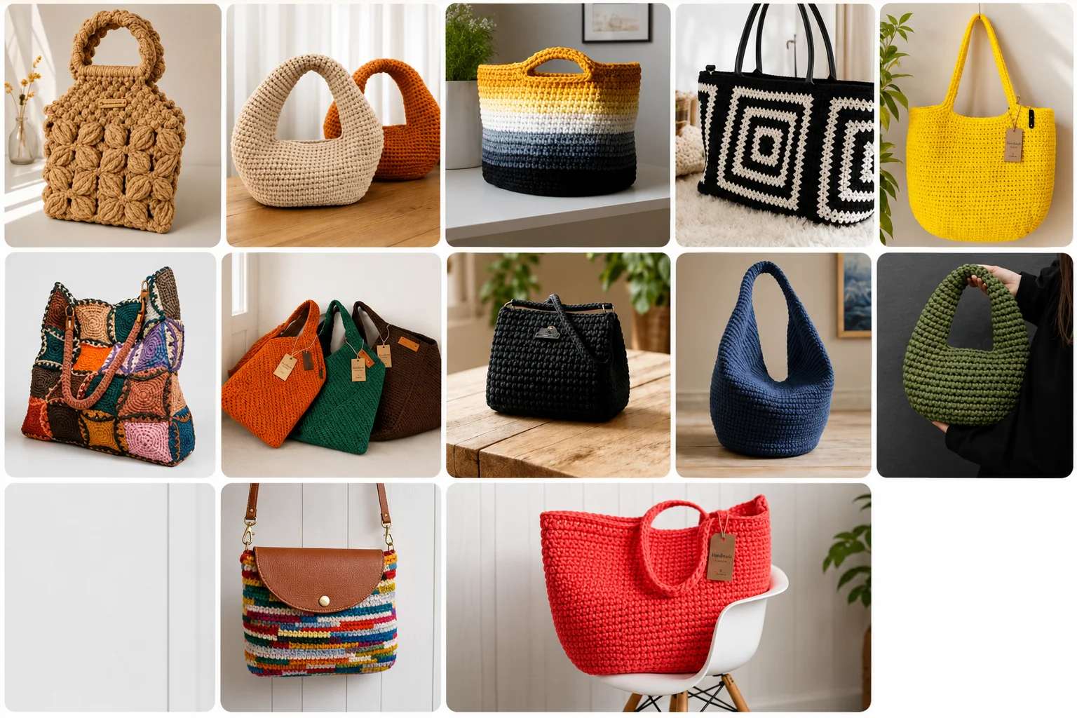Bolsos elegantes a crochet